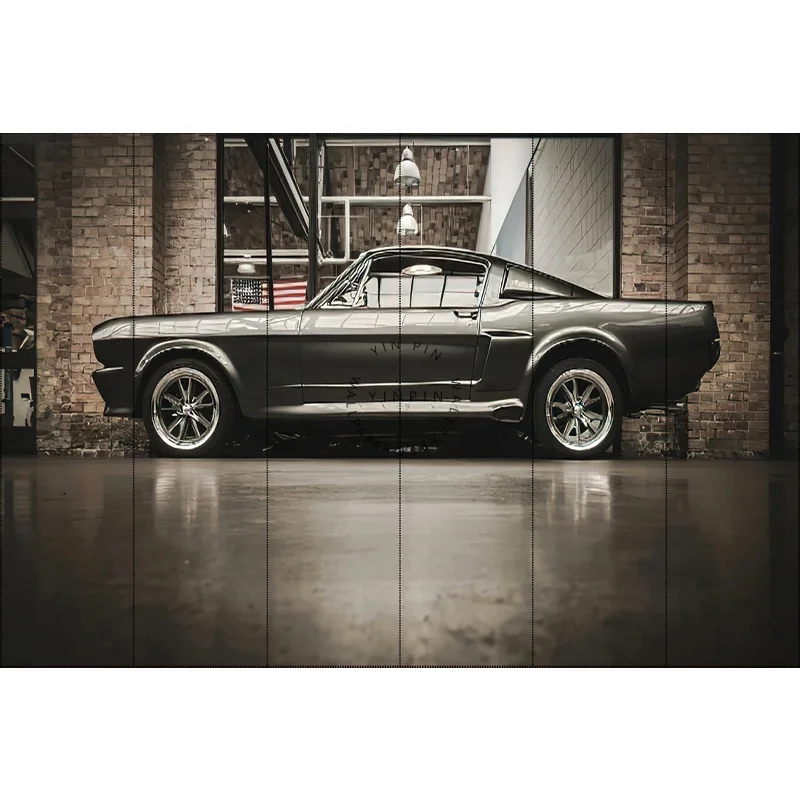 Mustang car custom printed wall paper self adhesive wallpaper decorative art
