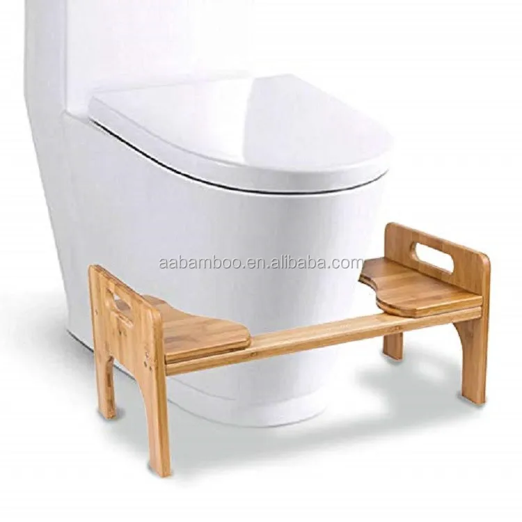 Bamboo bathroom squatty potty toilet stool