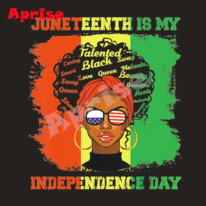 heat transfer printing 1865 juneteenth DTF Heat motif celebrating black freedom  plastisol vinyl iron on for MAN t shirt