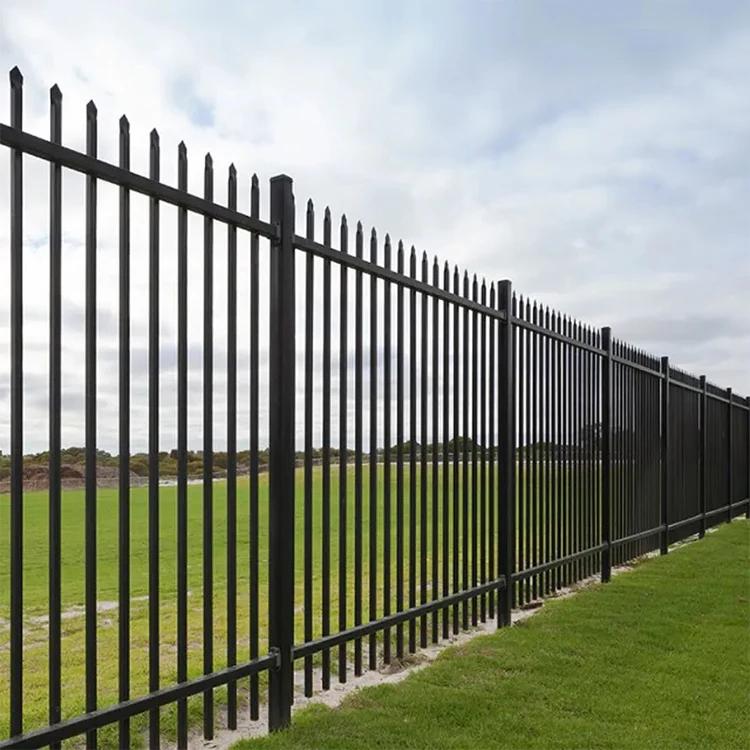 Modern decorative metal aluminium picket boundary wall fencing design outdoor spearhead top aluminum garden fence