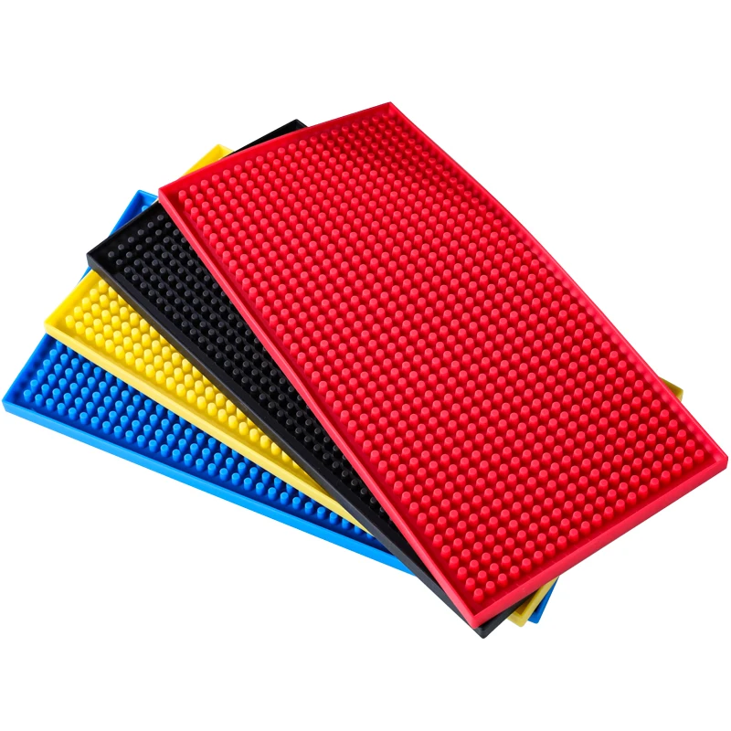 45*30cm  Soft PVC Rubber Custom Bar Runner Mat for Bar Using eco-friendly PVC OEM embossed logo bar drip mat