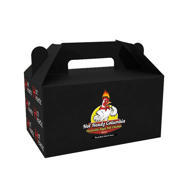custom design burger and fries box chicken wing packaging box take out the korean fried chicken boxes