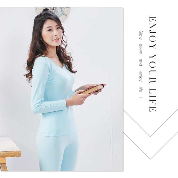 women sports thermal underwear cotton elastin thermal underwear for women