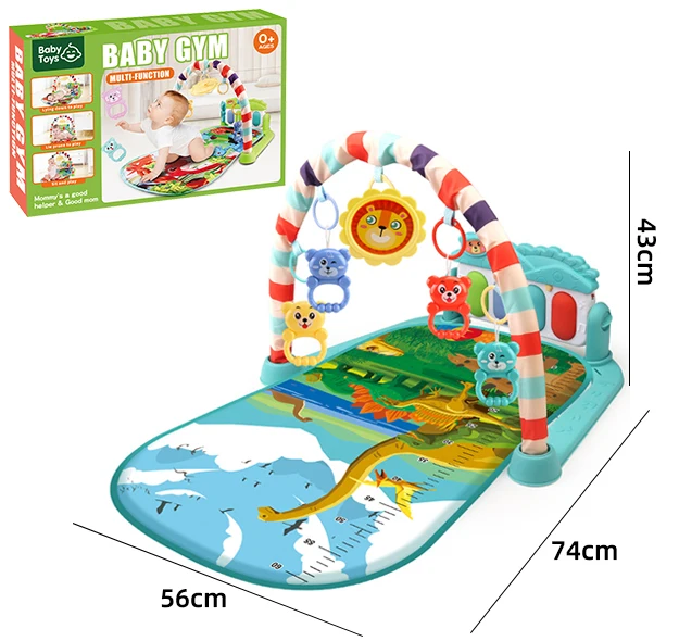Functional Light & Music Fitness Rack Baby Gym Play Wholesale Kid House Handmade Toddler Toys Piano Baby Mat For Children