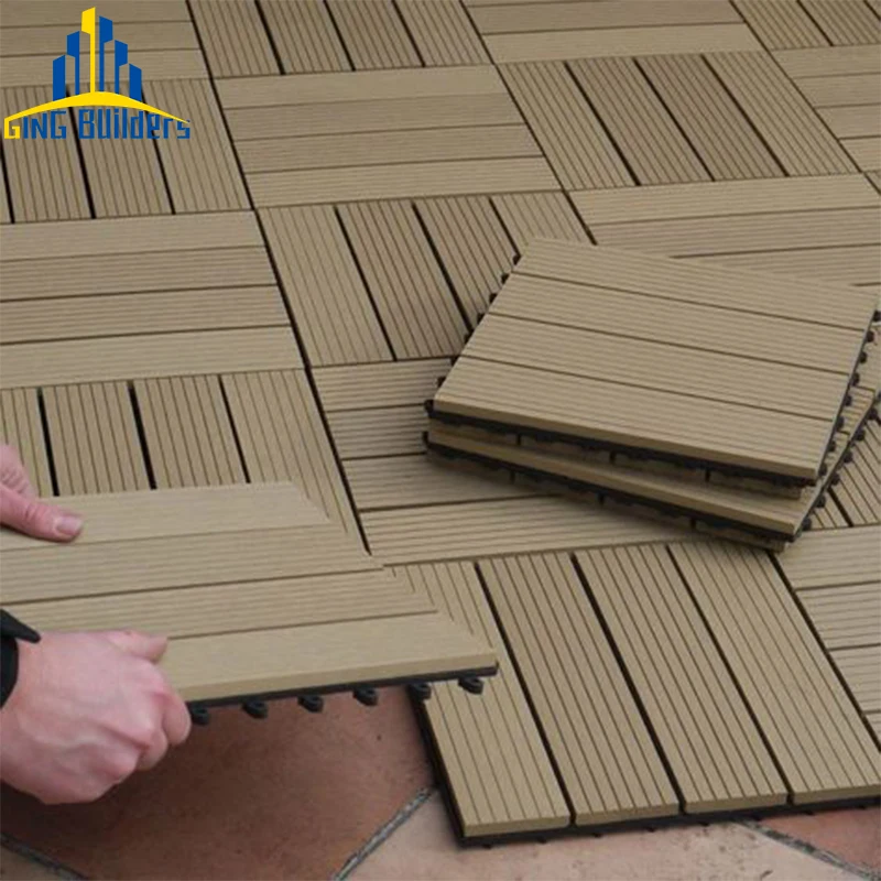 Gingbuilders Xiamen Custom External Texture Embossed 146X25Mm Solid Foam Uv Protection 21 Mm Hybrid Wpc Floors Decking