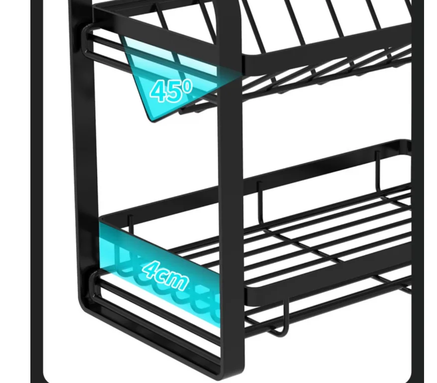 Dinnerware Sets Kitchenware Storage Shelf Keeping Dry Mildewproof Dish Drying Shelf Durable Metal Storage Holders & Racks