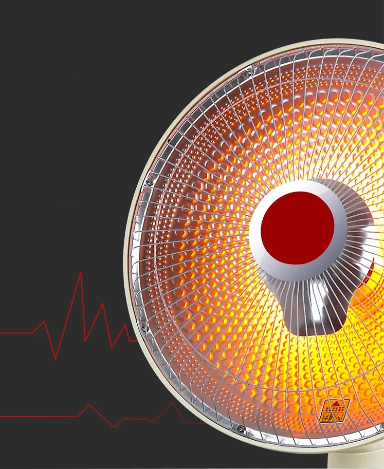 Fan Shaped Electric Heater Household Halogen Heater Home Indoor Use Thermostat Table Heaters 600W