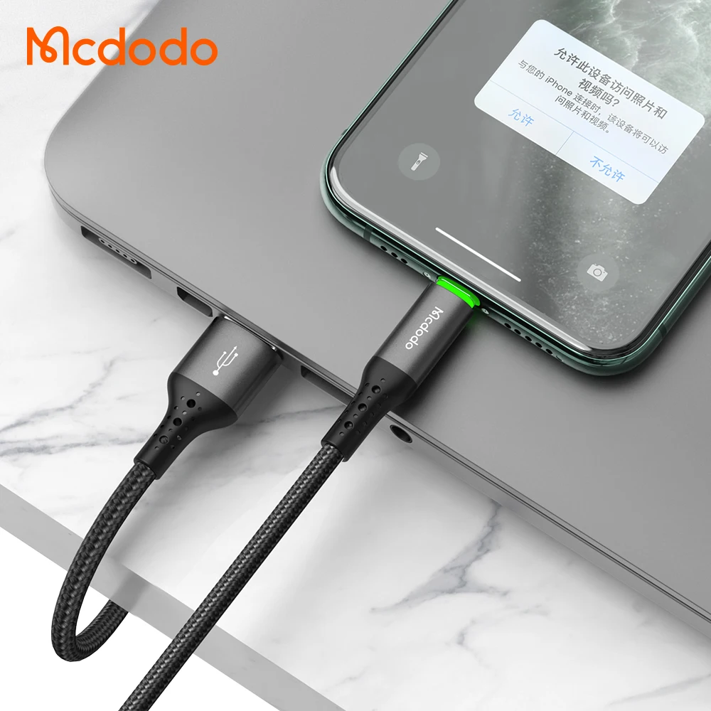 Mcdodo 3A Быстрый зарядный кабель USB с нейлоновой оплеткой автоматическое отключение кабеля для передачи данных