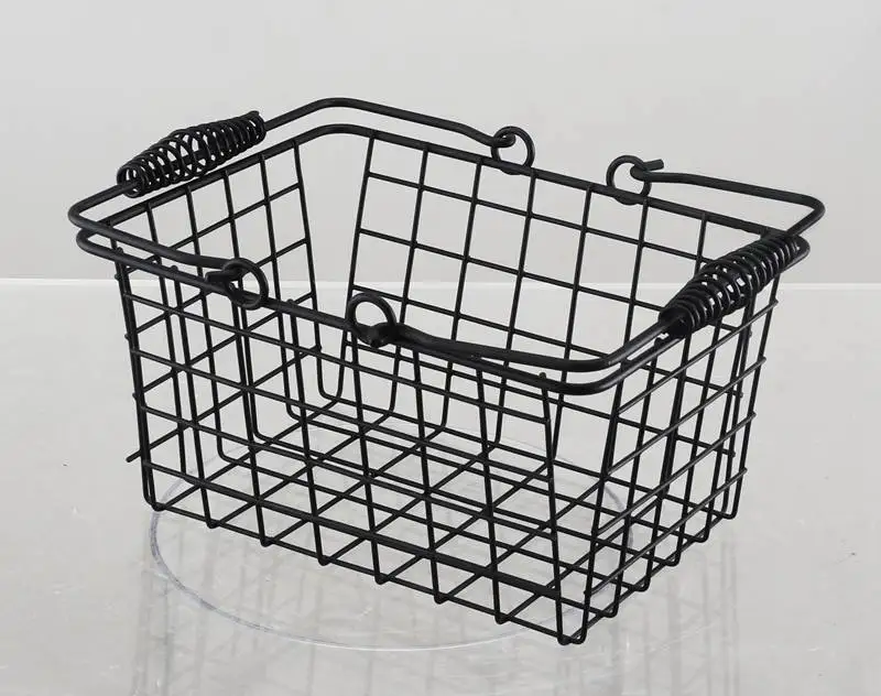 Creative Countertop Iron Black Table Organizer Vegetable Mesh Bowl Kitchen Storage Metal Wire Fruit Basket