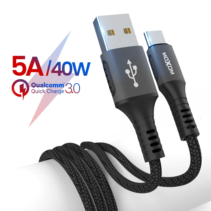 SuperCharge USB C Cable 5A For HuaWei Mate 20 Original P20 Cables Type A to Type C USB Data Super Quick Charge Cable