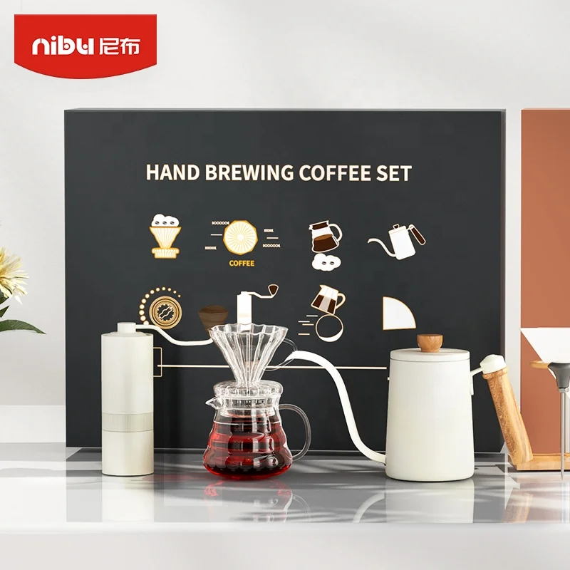  Роскошные кофейные подарочные коробки NIBU аксессуары для бариста набор капельниц V60 чашка с фильтром ручная кофемолка чайник кофейник наборы кофе и
