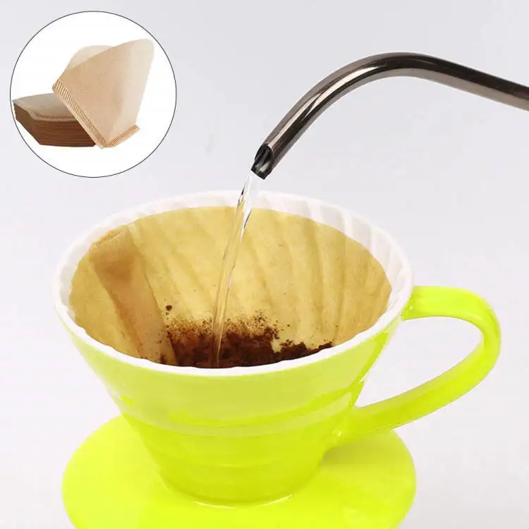 40Pcs 3-4 Cup Shape Coffee Filter Paper Espresso Coffee Drip Paper Filter with Ear