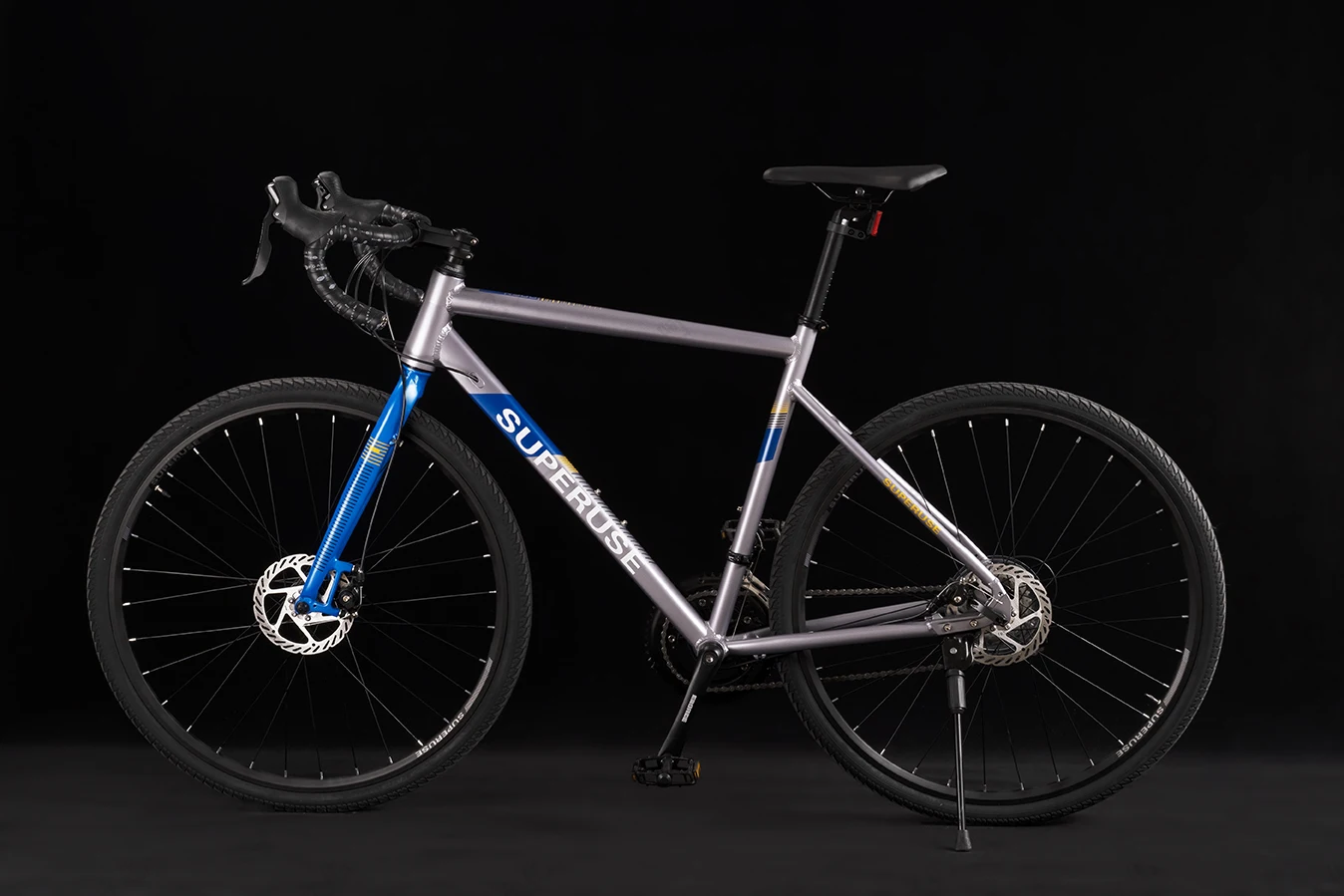 ODM and OEM 1 Year Warranty time Silver/Black 16 Speed 700c Aluminum Disc Brake Road bike