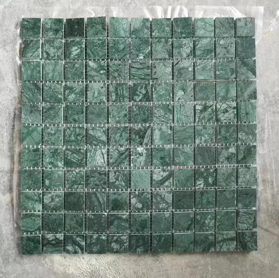 Green natural stone swimming pool mosaic tiles