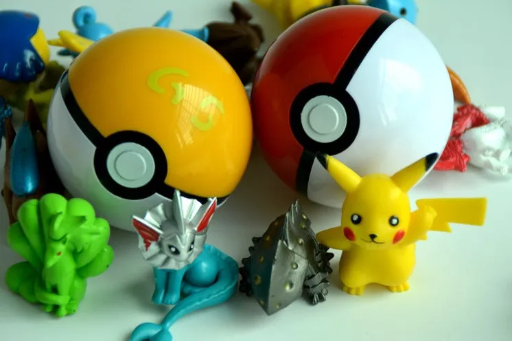 Cheap kid Mini Random Cute Model 3-7cm Action Cartoon Anime Pikachu Figure Pocket Monster 7cm ball Pokemon Toys