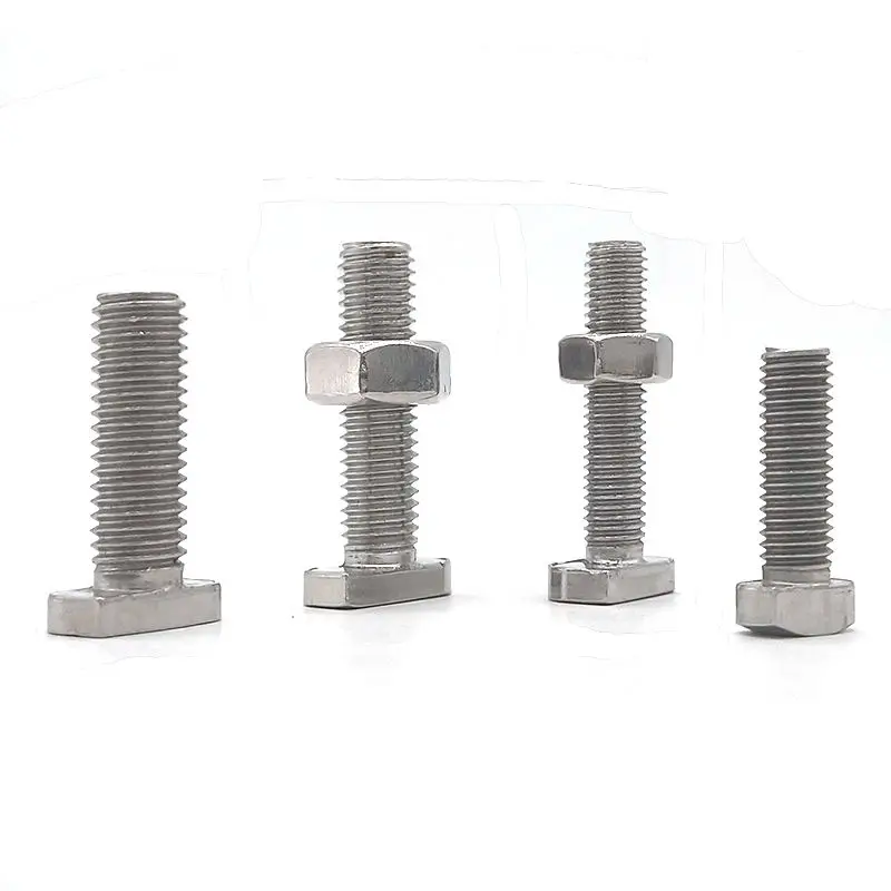 Custom T-bolt supplier m3 m4 m8 stainless steel rhombus rectangular square head T shape screw T bolt
