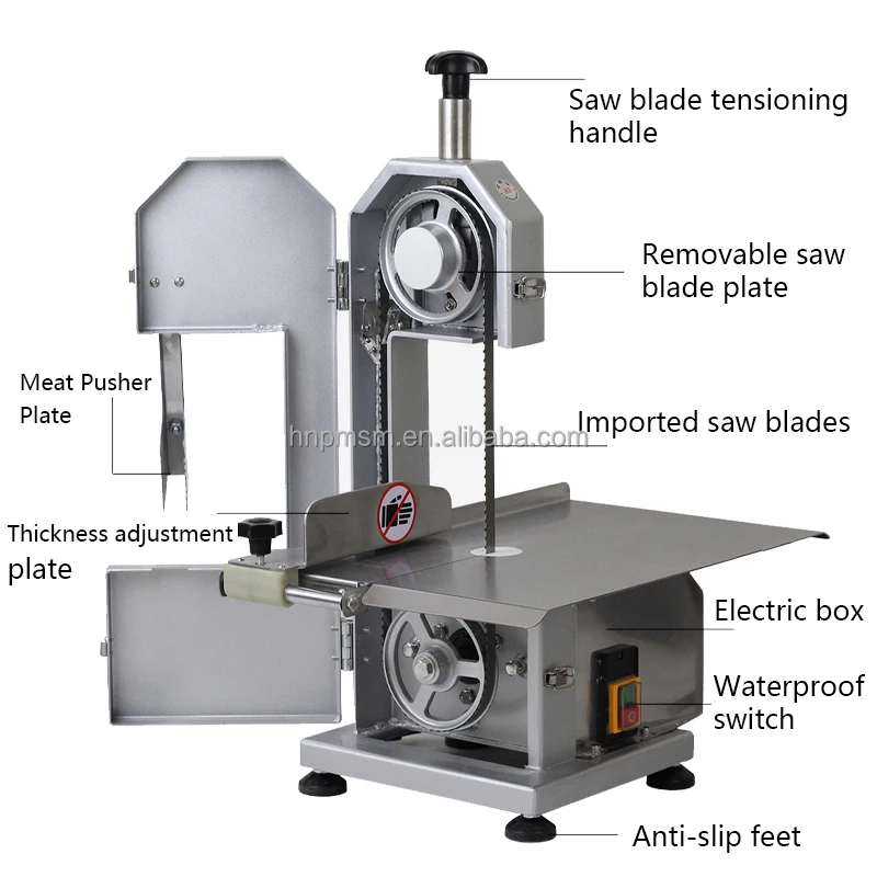 Bone and Meat Cutting Machine Butcher Electric Bone Saw Meat Band Saw Blade Industrial Meat Cutter and Frozen Food Slicing Tool