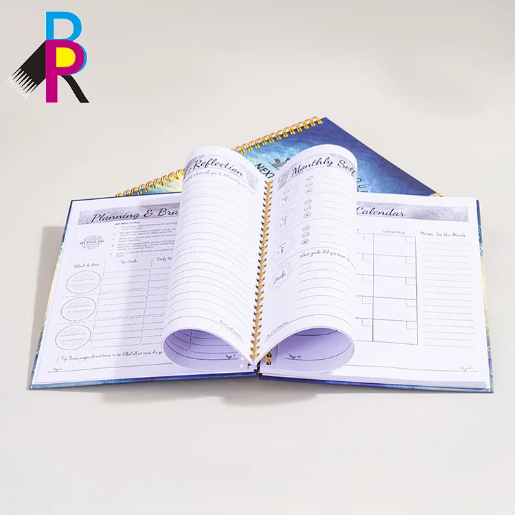 Your own design oem printing hardcover spiral notebooks customizable journals