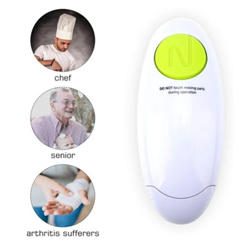 Electric Can Opener Smooth Edge Practical Automatic Jar Bottle Openers Home Kitchen Battery Operated Handheld Tin Can 0pener