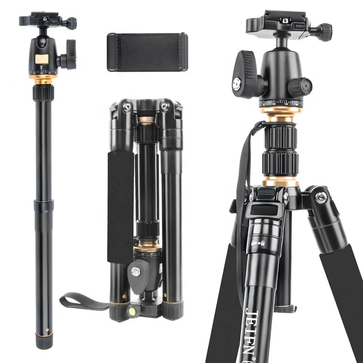 JEIFN Q666 Aluminum cell phone tripod dslr digital tripod professional