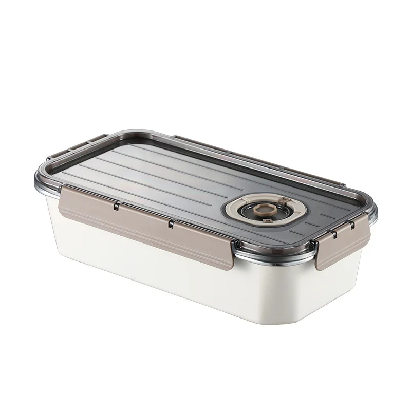 Stainless Steel 2200ml Rectangular Dumpling Plate Gong Zheng Grain Dumpling Fresh-Keeping Box with Lock