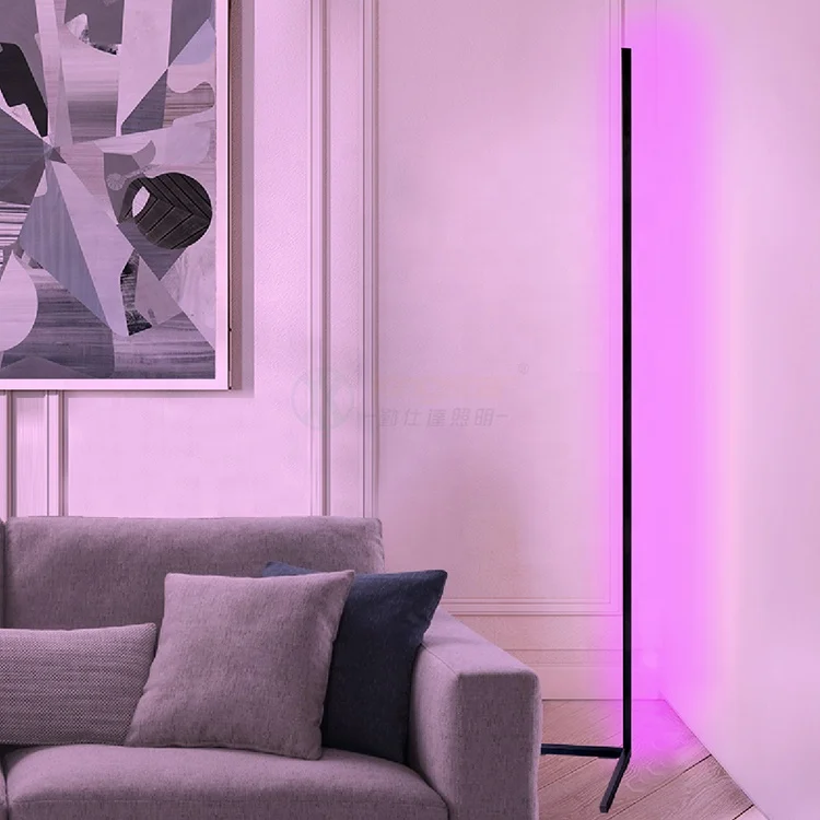 Indoor Home Decor DC24V 1.42m 14W Tuya Wifi APP Controller Smart LED Corner Floor Lamp