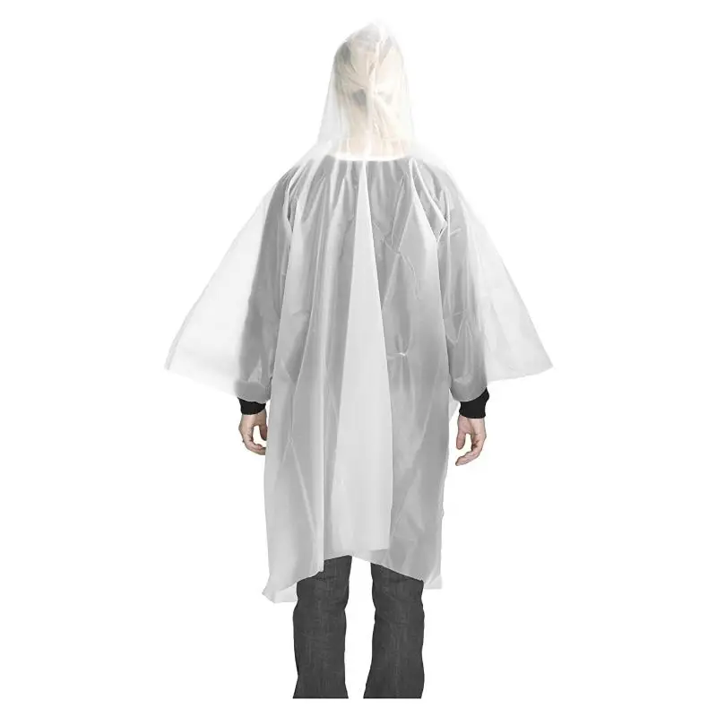 Custom printed one time plastic raincoat PE disposable rain poncho