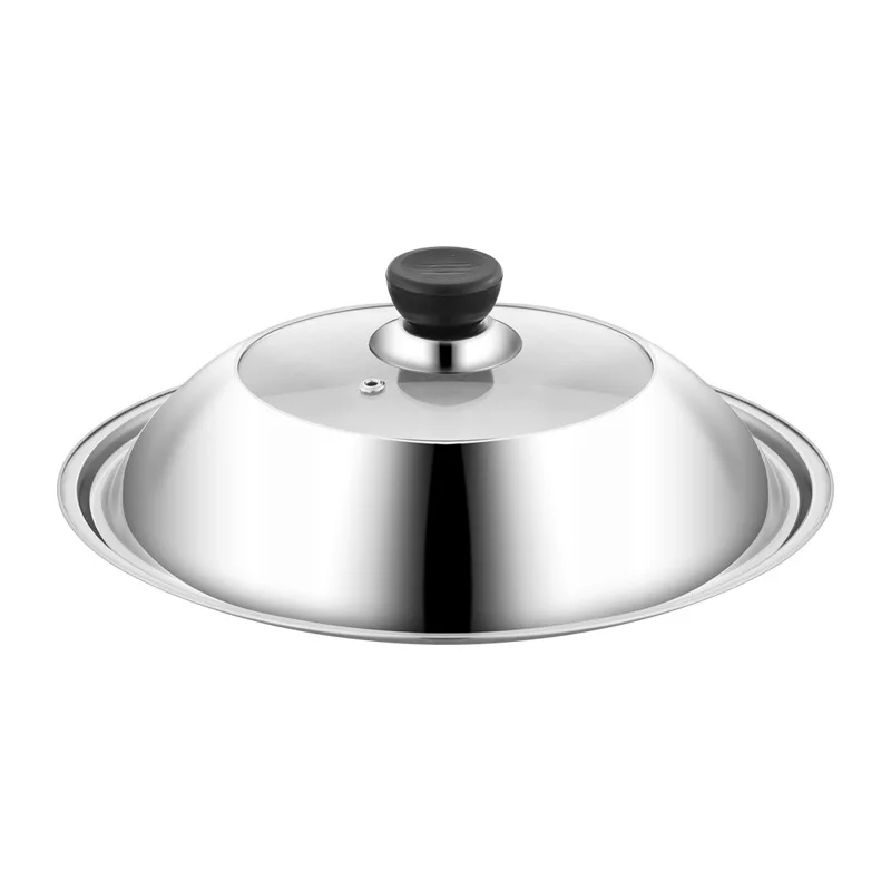 Amazon Best Seller Multi-Size Kitchenware Stainless Steel Cooking Pot Pan Wok Cover Food Cover Lids With Heat Resistant Handle