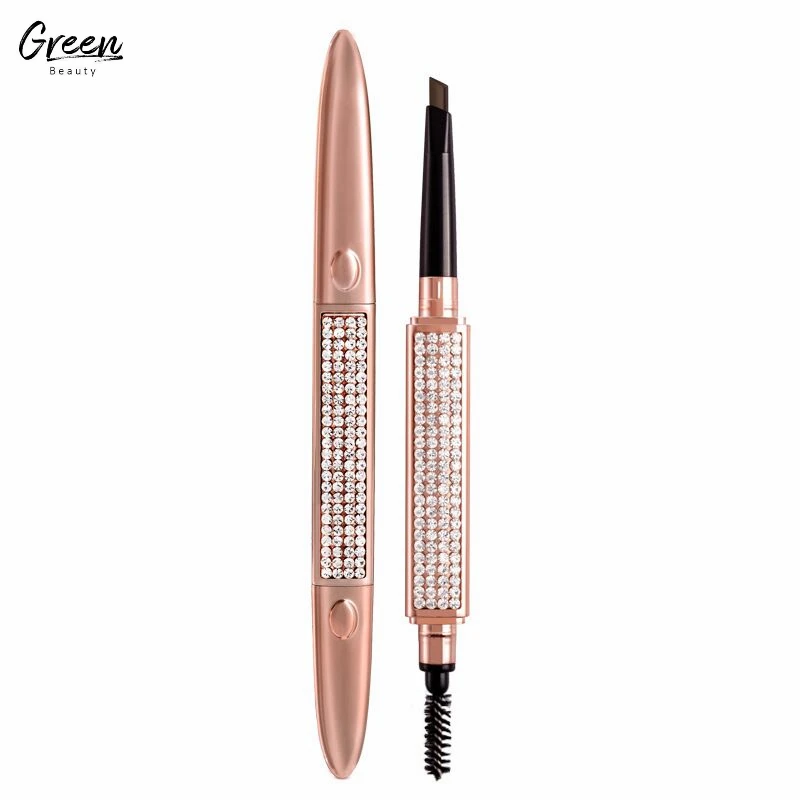 Wholesale Private Label Rose Gold Diamond Brow Pomade And Pencils 3D Eyebrow Pencil Private Label Multi-use Durable Brow Pencil