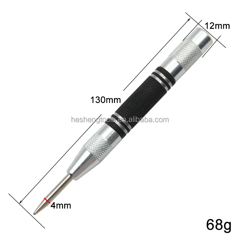 1pc Automatic Spring Loaded Positioner Center Punch Hand Tool Set For Window Breaking Woodworking & Glass, Plastic