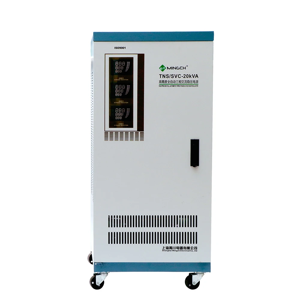 MINGCH 12KW 15KW 20KW 30Kw 3 Phase 380V 400V 415V 440V Servo Type Voltage Stabilizer With Digital Display