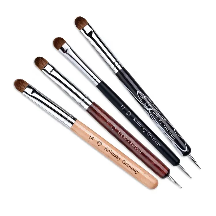 Custom Colors ODM & OEM Dual Heads High Quality Kolinsky and Acrylic Hair French Nail Brush