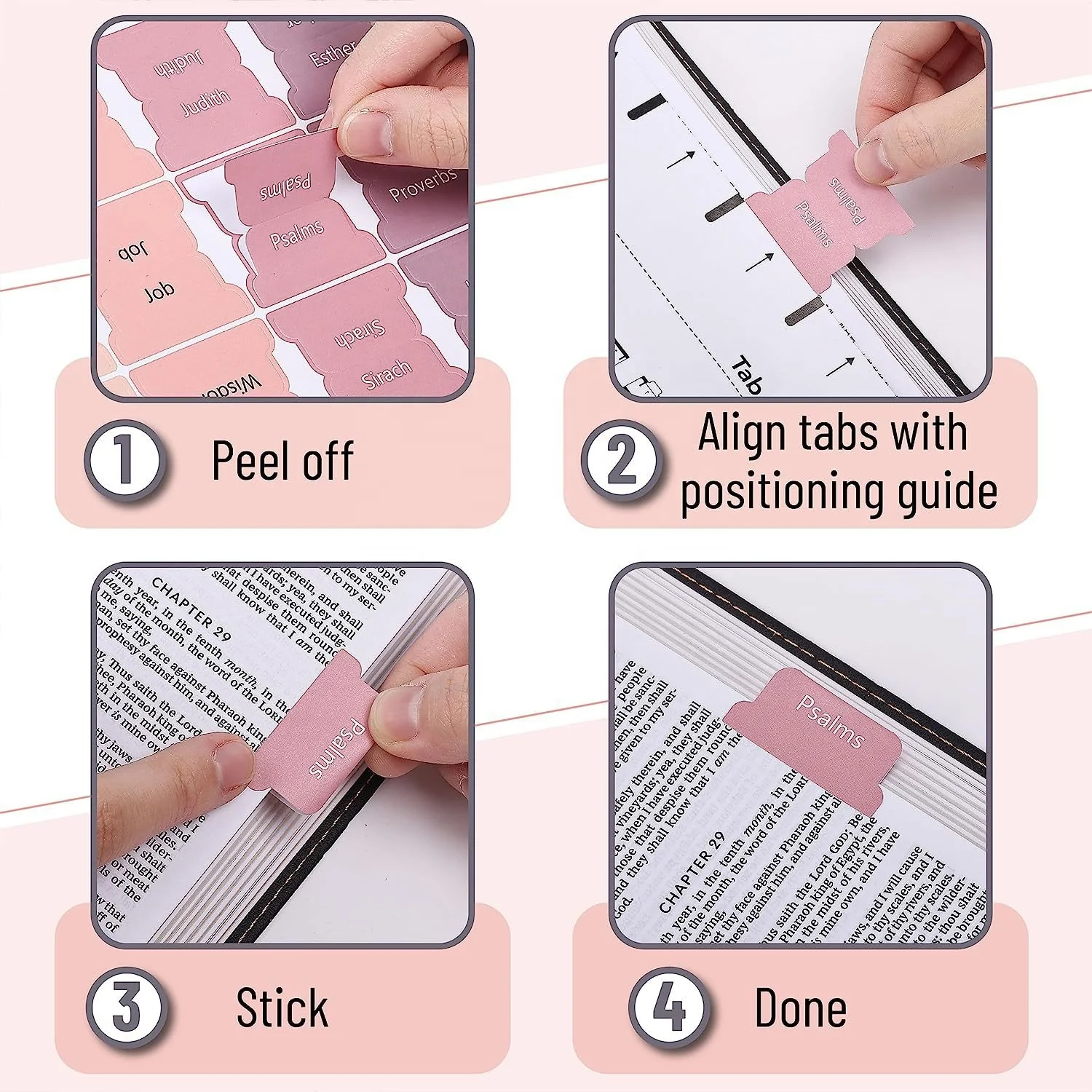 Bible Index Tabs Self Adhesive 75pcs per set Ready To Ship Paper Bible Sticker Tabs For Remark