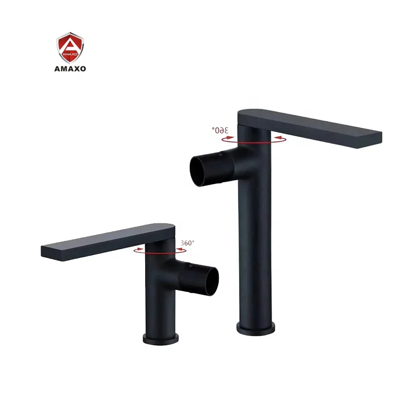 AMAXO European Light Luxury Style Faucet Hot And Cold Household Bathroom Sink Black On The Wash Basin Faucet Black Basin Tap