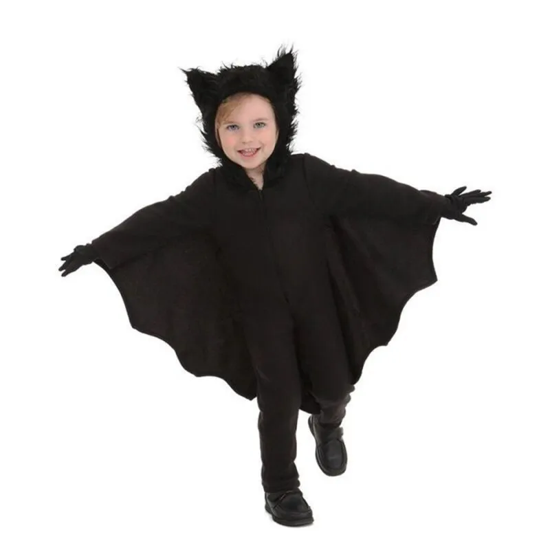 Kids Unisex Vampire Bat Hooded Costume Child sexy cosplay Jumpsuit Halloween Cosplay Costume gift vestidos de fiesta