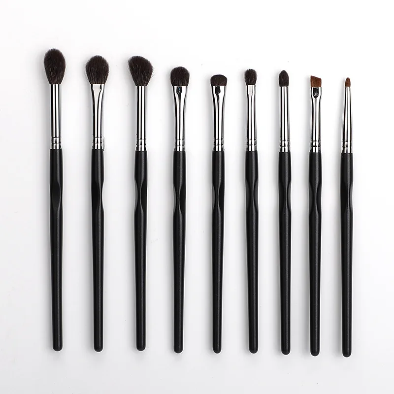 Wholesale Copper Ferrule Top Quality Eye brushes Private Label 9 Pcs Blending Eyeshadow Brush Set
