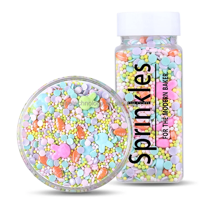 2023 Easter Wholesale Cake Decorating Supplies Edible Sprinkles Rabbit Carrots Candy Mix Sprinkles Cake Decorations for Baking