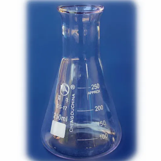 OEM erlenmeyer glass bottle conical flask with clear scale for laboratory beaker flask