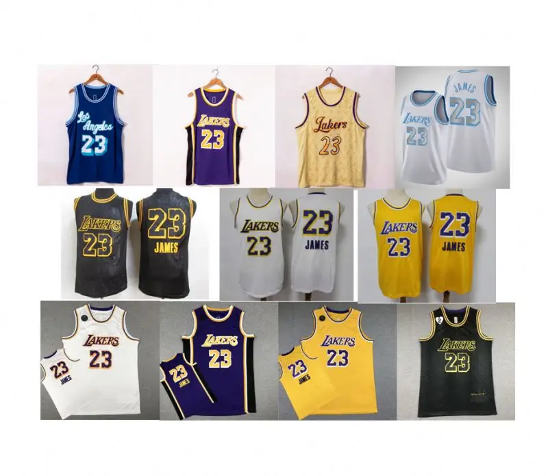 
VINTAGE James 23 laker embroidery jerseys Adult kids pba basketball jerseys for 30 teams 