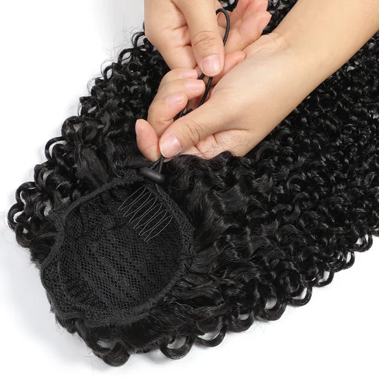  Wholesale Natural Color Virgin Human Hair Wig Female European And American Kinky Curly Wigs