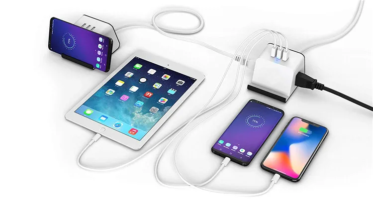 
Small Moq Desktop 2 Outlet Electrical Surge Protector Usb Multiple Charger Cube With Phone Holder Power Strip 