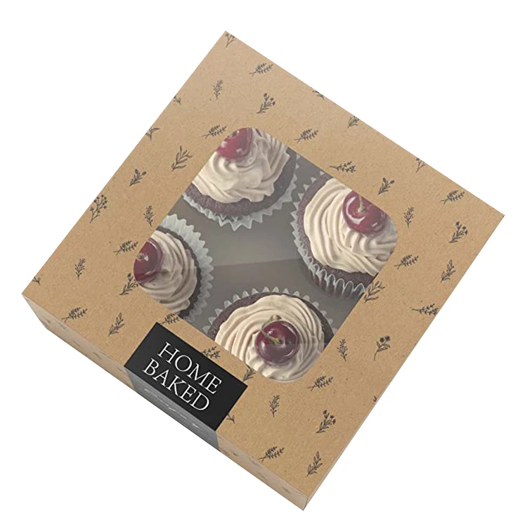 Wholesale Folding Recyclable Cheap White Packaging Kraft Paper Custom Logo High Quality Cake Paper Box With Window