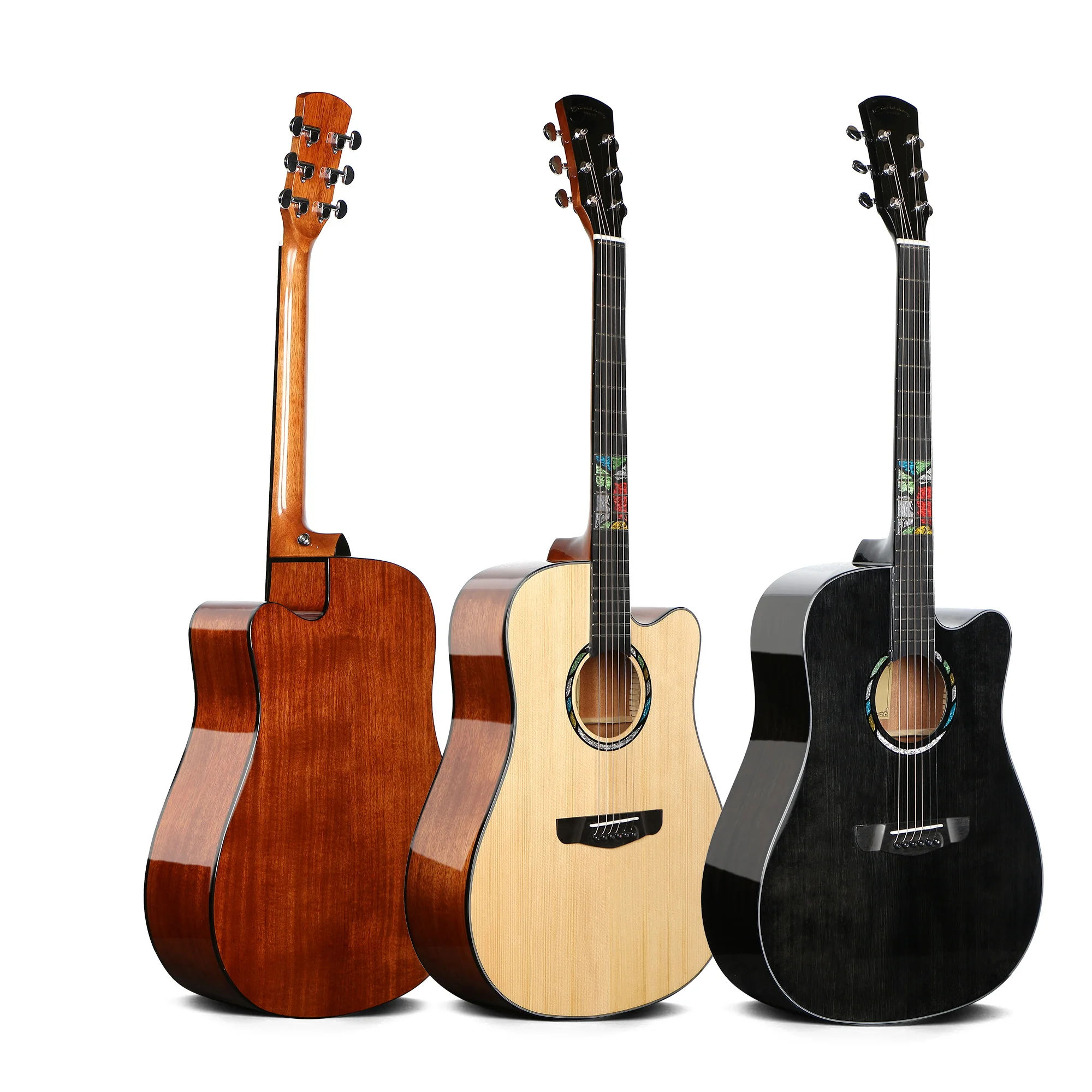 Popular high-end Oriental Cherry W-S5-DC new arrival 41' solid spruce top acoustic guitar with fingerboard inlay for wholesale