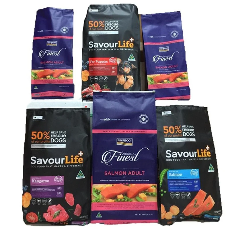 Printed Matte Stand Up Ziplock Pouch Side Gusset Plastic Bag Pet Food Packaging Zipper Bag Dog Food Bags