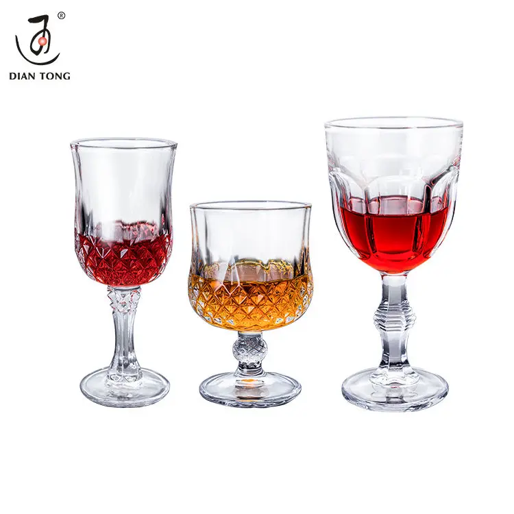 220Ml Engraved Hotel Restaurant Custom Glassware Crystal Clear Goblets Cups Water Wine Glasses Goblet Vintage Goblets Weeding