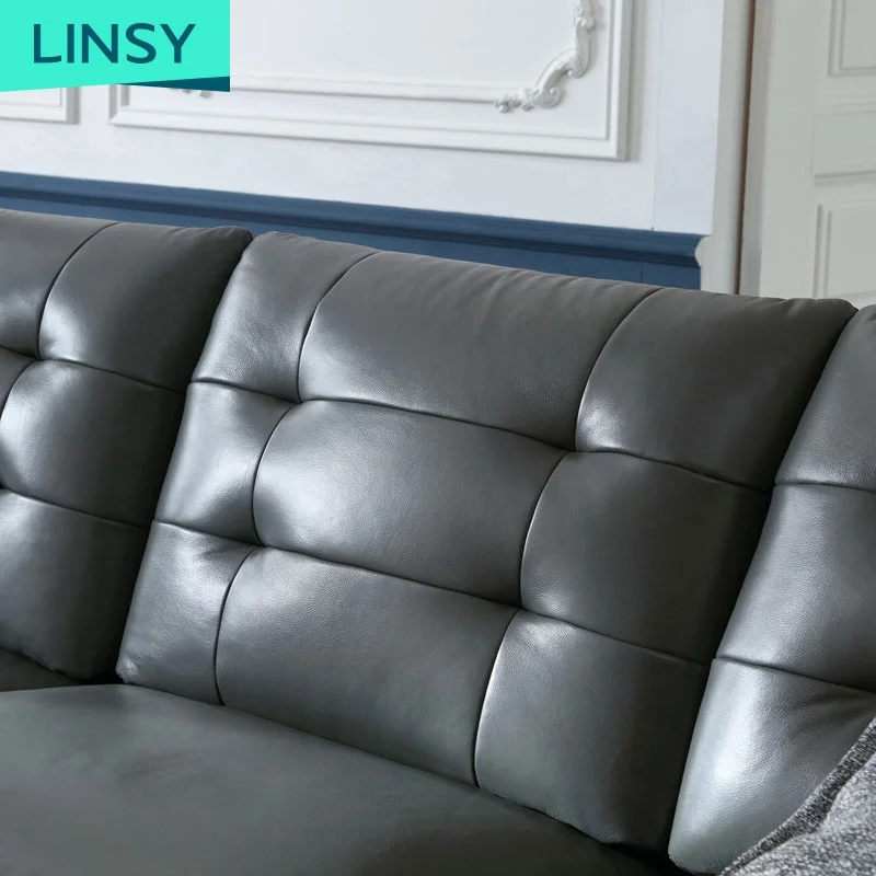 Modern Light Sofa Large Apartment Living Room Combination High Grade Cowhide Leather Luxury Sectional Sofa 5 - 15 Days Modular