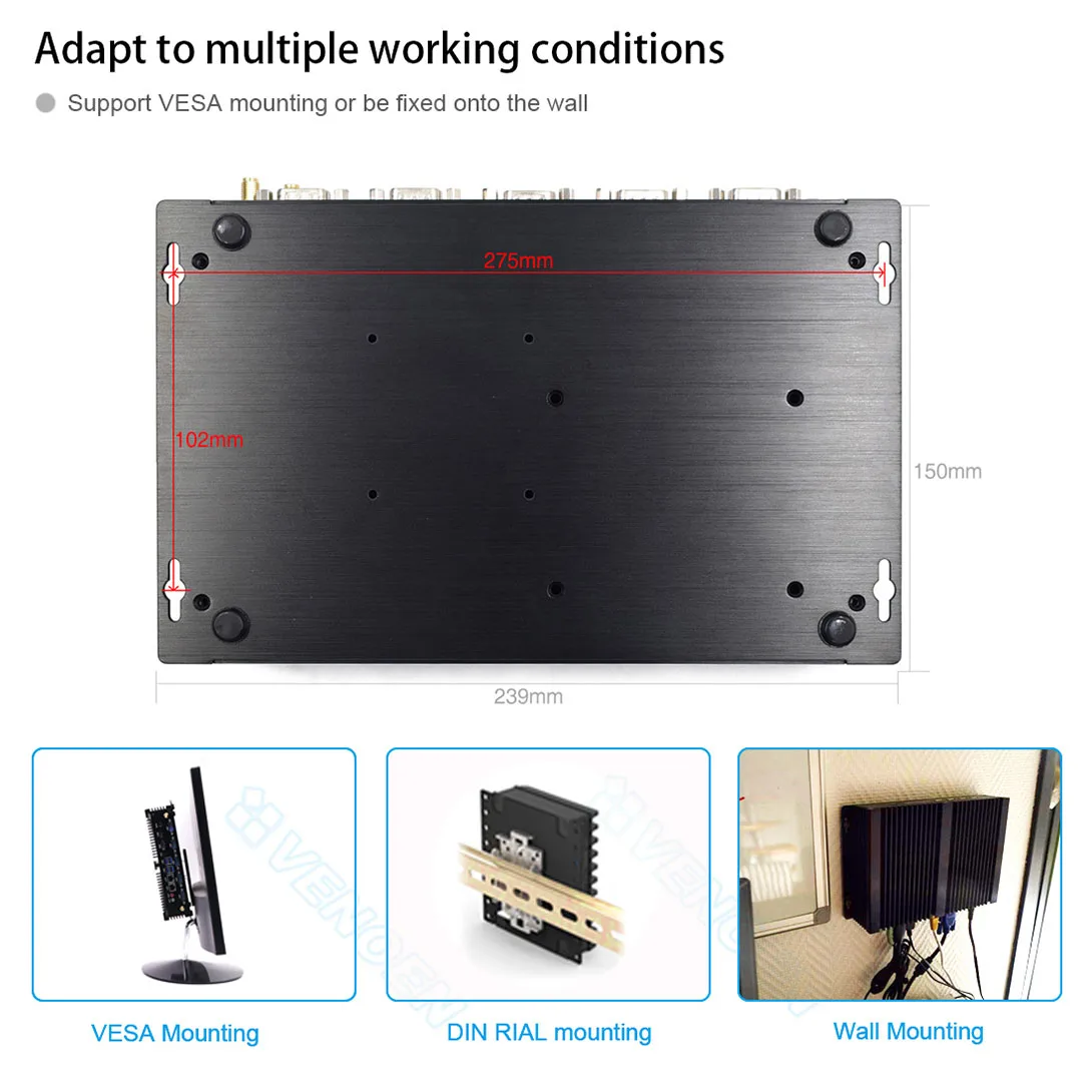 Dual Lan Ports No Monitor Screen I5 I7 Mini Computer Machine With Aluminum Case Industrial Computer Linux