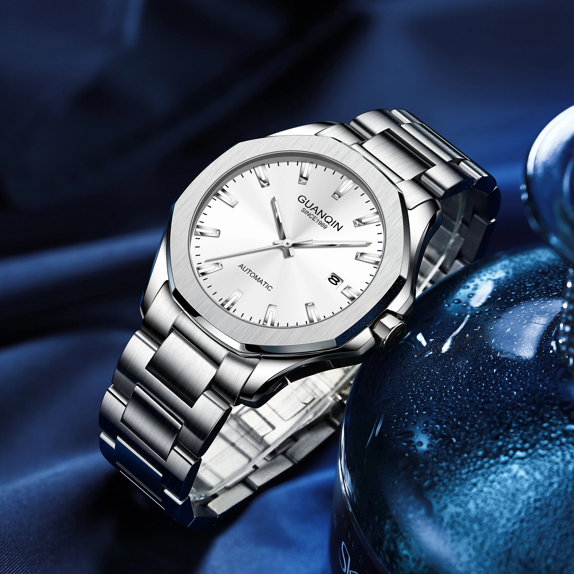 GUANQIN GJ16231 #2 Business Men Automatic Mechanical Luxury Skeleton Japan Movement Waterproof Sport Wrist Watches