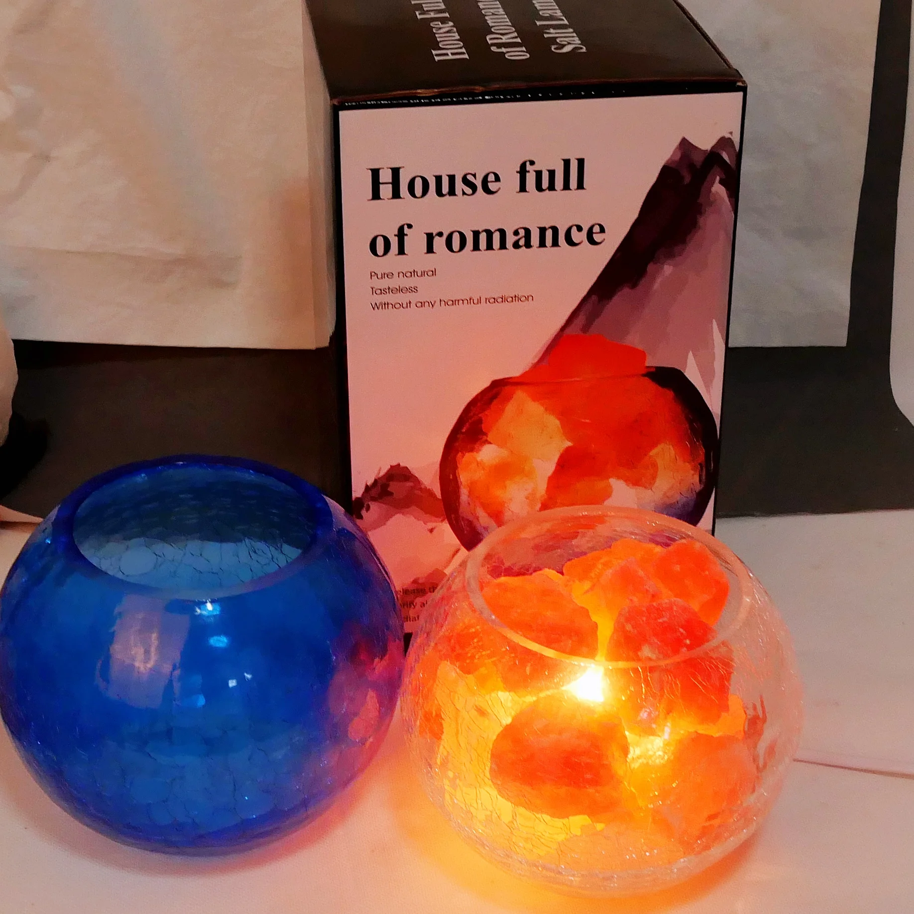 Лампа для соли с кристаллами