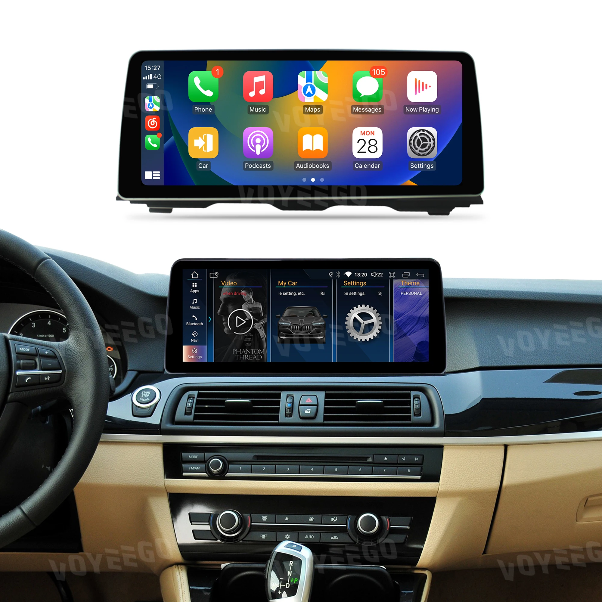 YZG 1920x720 8+64GB 12.3 Inch Large Screen Android Car Video For BMW F10 F11 5 Series 2011 2012 2013 2014 2015 2016
